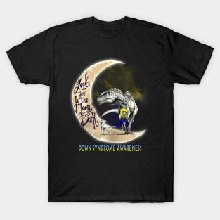 down syndrome awareness dinosaur moon T-Shirt